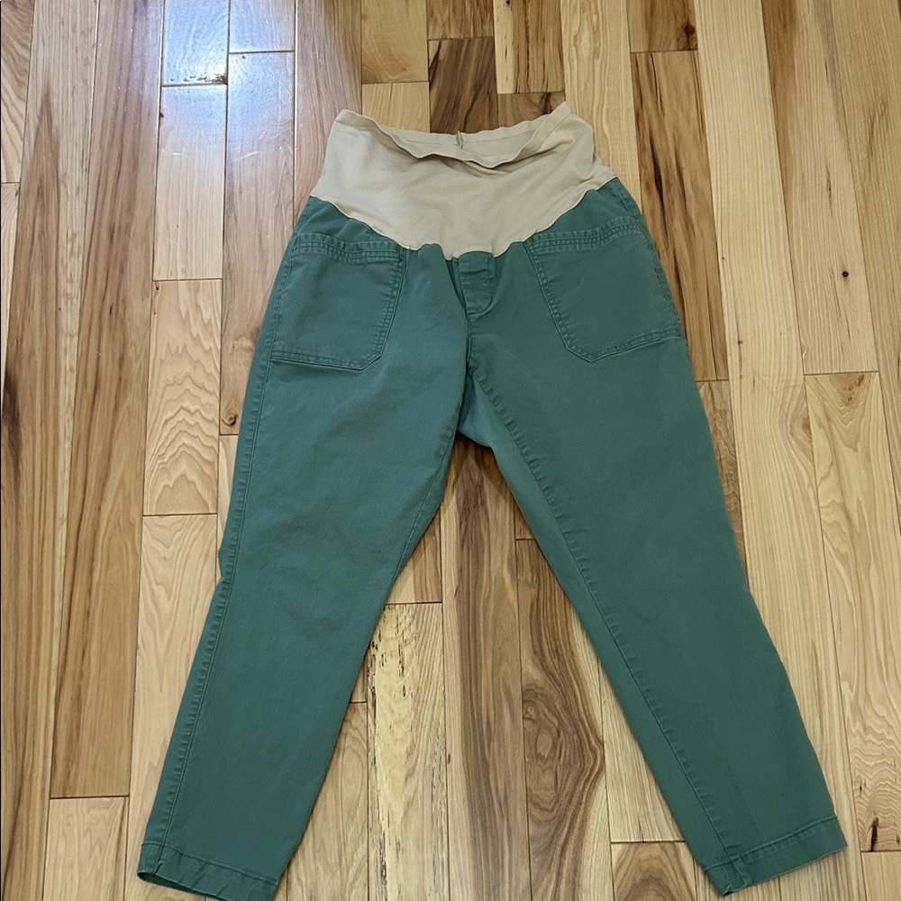Old Navy Green and Tan Ankle Pants